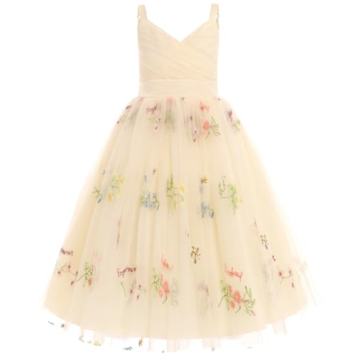 Robe De Princesse En Tulle Fille Col V Sans Manches