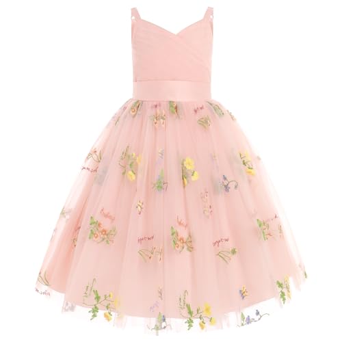 Robe De Princesse En Tulle Fille Col V Sans Manches